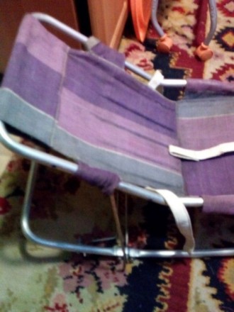 Детское кресло качалка времён СССР алюминиевое. Есть ремни. Положение сидя, лёжа. . фото 6