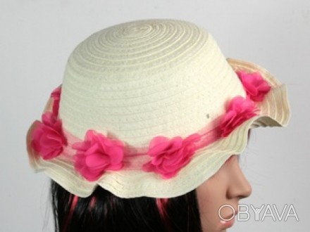 Соломенная шляпа детская Флюе 26 см., бело-розовая (113137)
Женские соломенные ш. . фото 1