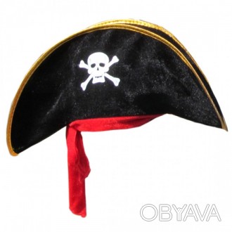 Шляпа Пирата с красной повязкой велюр (114679)
Цвет: Чёрный с красным.
Размеры: . . фото 1