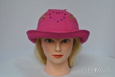 Эксклюзивная шляпа для девочки выполнена из натурального льна.Наличие вставок из. . фото 1