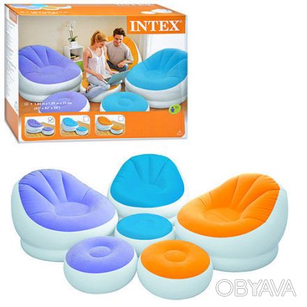 Intex выпустил данное стильное и очень удобное надувное кресло Intex 68572 для л. . фото 1