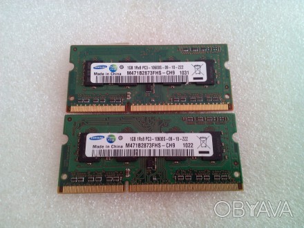 Продам два модуля памяти Samsung M471B2873FHS-CH9 1GB 1Rx8 PC3-10600S-09-10-ZZZ . . фото 1