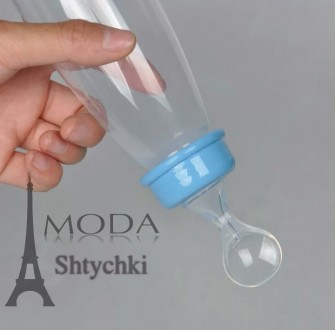 Детская бутылочка с ложечкой для кормления на 240 мл., материал: пластик- нетокс. . фото 3