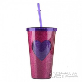 Стакан с крышкой и трубочкой Purple heart
Оригинальный,практичный,удобный,стильн. . фото 1