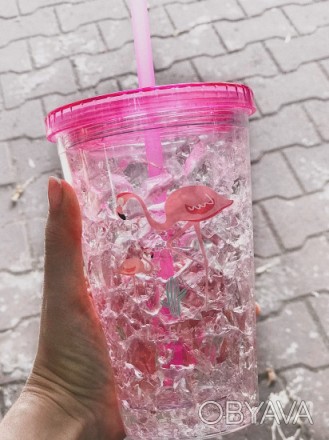 Стакан с трубочкой фламинго, розовый (123266)
Оригинальный стакан для холодных н. . фото 1