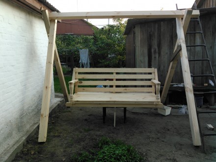 Деревянная подвесная скамейка для садовой качели сидение 170.смПо городу доставк. . фото 4