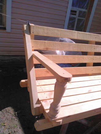 Деревянная подвесная скамейка для садовой качели сидение 170.смПо городу доставк. . фото 3