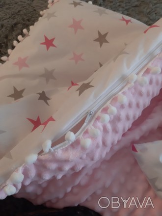 Конверт - пледик (одеяло) плюшевый Minky можно использовать на выписку с роддома. . фото 1