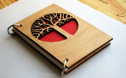 Деревянный блокнот "Древо" ручной работы Блокноты в обложке из дерева – это уник. . фото 4