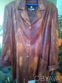Куртка женская кожаная в хорошем состоянии, размер 58-60 
(10 ХL). . фото 4