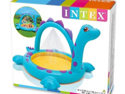 Надувной детский бассейн "Динозаврик" Intex 57437﻿ оформлен в приятных нежных ра. . фото 4