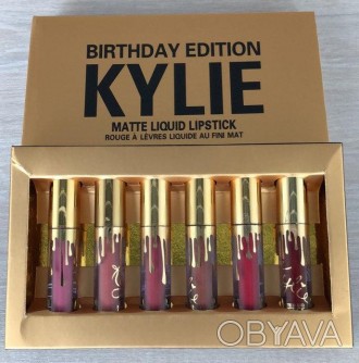 Набор матовых жидких губных помад Kylie Birthday Edition - это яркий пример тщат. . фото 1
