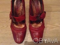 Продаю очень красивые кожаные туфли 36 размера, цвет темно красный. Верх - натур. . фото 5