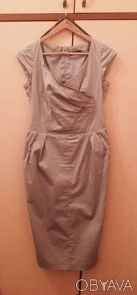 Стильное серое платье "Top Secret" в классическом стиле. Средней длины. В отличн. . фото 3