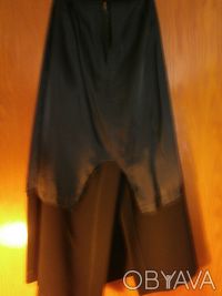 Продам черную удлиненную юбку-макси на черной шелковой подкладке. Шлица сзади пр. . фото 5