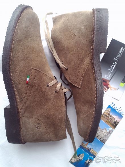 Туфли- ботинки натур коричневая замша, привезены из Италии для себя; известная ф. . фото 1