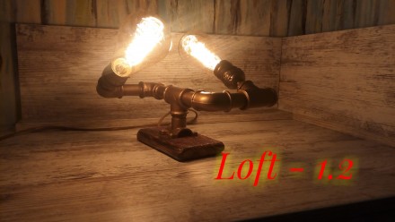 Настольная лампа из труб стиль Loft (лофт) ручной работы(готовое изделие). Неоте. . фото 2