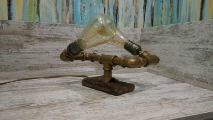 Настольная лампа из труб стиль Loft (лофт) ручной работы(готовое изделие). Неоте. . фото 4