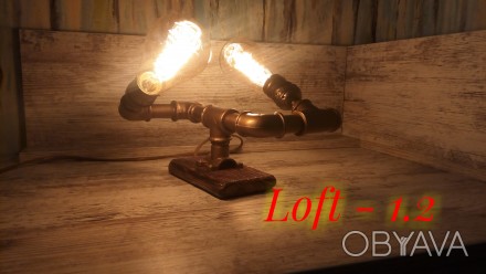 Настольная лампа из труб стиль Loft (лофт) ручной работы(готовое изделие). Неоте. . фото 1