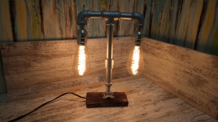 Настольная лампа из труб стиль Loft (лофт) ручной работы(готовое изделие). Неоте. . фото 4
