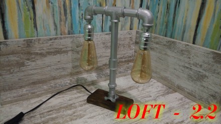 Настольная лампа из труб стиль Loft (лофт) ручной работы(готовое изделие). Неоте. . фото 2