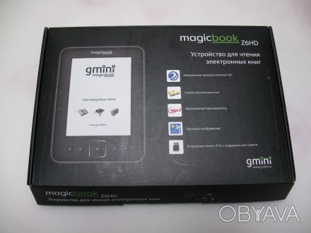 MagicBook Gmini Z6HD

Книга на дисплее E-Ink Pearl HD, читает много современны. . фото 1