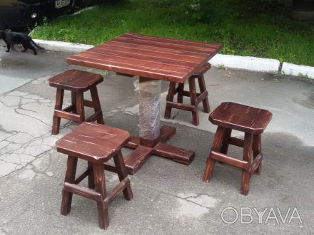 Продам бу столы и стулья для кафе, баров. Мебель бу изготовлена из массива дерев. . фото 1