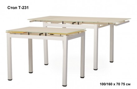 Обеденный стол Т-231-9 кремовый белый цвет.
Размеры стола 100/160х70х75 см.
Но. . фото 2