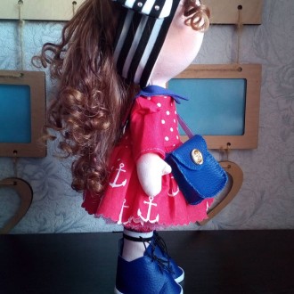 Очень милая и красивая кукла Тильда морячка ручной работы ждёт новый дом.Кукла с. . фото 4
