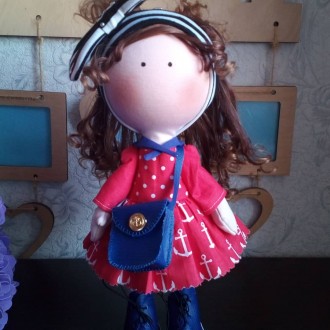 Очень милая и красивая кукла Тильда морячка ручной работы ждёт новый дом.Кукла с. . фото 3