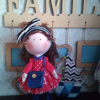 Очень милая и красивая кукла Тильда морячка ручной работы ждёт новый дом.Кукла с. . фото 5