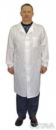 Белый мужской халат рабочий предназначен для защиты рабочих от производственных . . фото 1