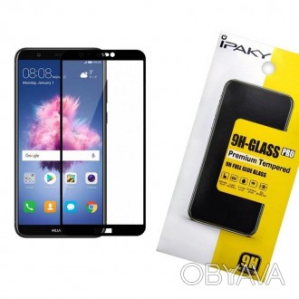 Качественное защитное стекло iPaky для Huawei P Smart. Цвет - Черный. Если вы яв. . фото 1
