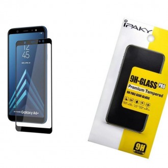 Качественное защитное стекло iPaky для Samsung A605 (A6 Plus 2018). Цвет - Black. . фото 2