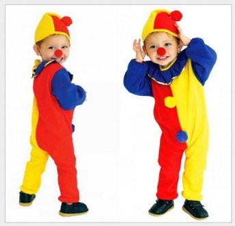 Костюм клоуна для ребенка,в комплект входит:рубашка и штаны(сдельные),колпак и н. . фото 5