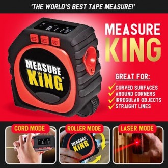 Рулетка Measure King 3 в 1 - универсальный инструмент. Подходит для замеров прям. . фото 7