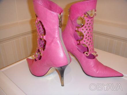 Продам итальянские кожаные полусапожки Loriblu розового цвета 37 размера в очень. . фото 1