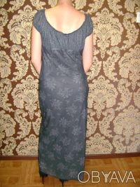 Продам платье макси,р.48,рукав фонарик,цвет синий металик,прямое,очень красивое. . фото 4