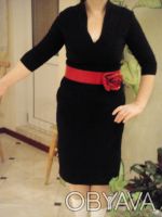 Продам черное трикотажное платье 44-46 размера с рукавом тричетверти.. . фото 3