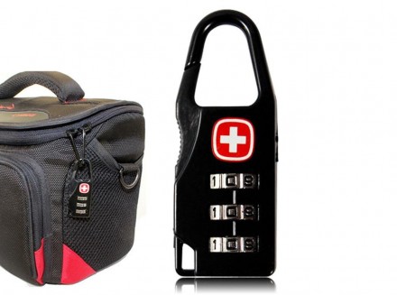 Навесной кодовый замок металлический SwissGear на сумку, рюкзак, чемодан, предна. . фото 2