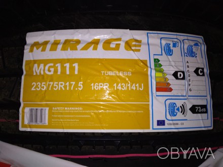 Нові MIRAGE MG111 235/75 R17.5 [143/141 J ) 16PR руль. Доставка по Україні будь-. . фото 1