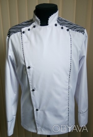 Куртка повара Дионис выполнена с центральной двубортной застежкой с поварскими п. . фото 1