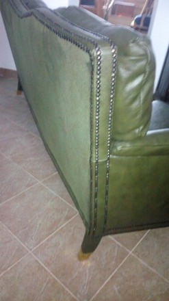 Мягкая часть, итальянский классический кожаный 3-х местный диван по доступной це. . фото 5