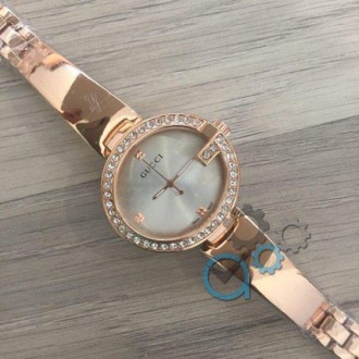 Женские наручные часы (копия) Gucci Cuprum-White Diamonds. . фото 2