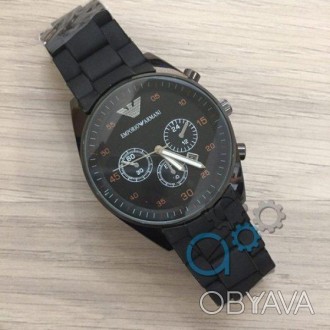 Наручные мужские часы (копия) Emporio Armani Silicone All Black. . фото 1