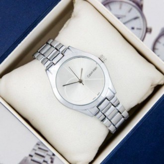 Женские наручные часы (копия) Кельвин Кляйн 8302 Silver-White Small. . фото 2