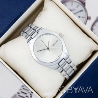 Женские наручные часы (копия) Кельвин Кляйн 8302 Silver-White Small. . фото 1