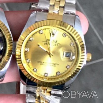 Наручные мужские часы (копия) Rolex Date Just Silver-Gold-Gold. . фото 1