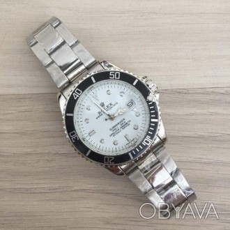 Наручные мужские часы (копия) Rolex Submariner Silver-Black-White. . фото 1