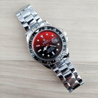 Наручные мужские часы (копия) Rolex Submariner Silver-Black-Red. . фото 2